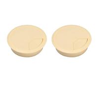 Occhielli da scrivania da 60 mm, confezione da 2 coperture rotonde in plastica, per cavi del piano di lavoro, per cavi della scrivania del computer da ufficio (beige)