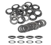 Occhielli e rondelle extra-large di 40 mm - Confezione di 10 anelli - per tende, abbigliamento, oggetti in pelle, in vinile, striscioni e tele, Ottone, Gun Metal, 40 mm