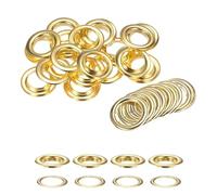 Occhielli e rondelle extra-large di 40 mm - Confezione di 10 anelli - per tende, abbigliamento, oggetti in pelle, in vinile, striscioni e tele, Gold, 40 mm
