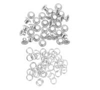 Occhielli Metallici con Rondelle per Tessuti e Pelle(Argento) | 200 Pezzi Ferro Dalla Superficie Liscia, Bordi Non Taglienti, Distribuzione Uniforme della Forza, Resistenti All’Usura