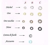 Occhielli metallici in Ottone - Misura Media - conf. da 500 pezzi, colore Canna di fucile