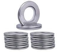 Occhielli per tende in acciaio inox, diametro interno in metallo, con occhielli, 40 mm, in acciaio inox, per finestra del bagno, set da 10 (colore argento)