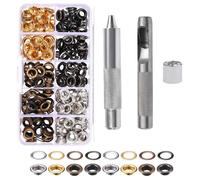 Occhiello Strumento Kit 100 Set 10 Mm Occhielli Grommet Rondelle 3 Pezzi Metallo