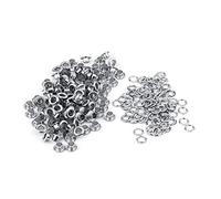 100Pz Occhiello Strumento Kit, 5mm Set di Occhielli Grommet Rondelle per Cinture Vestiti Cuoio Tela Scarpe(Argento)
