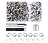 Occhiello Strumento Kit 12mm Occhielli Grommet Rondelle con Strumenti di Installazione Occhielli Metallici Occhiellatrice per Teloni Borse Scarpe Abbigliamento 100 Pezzi