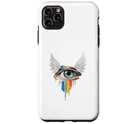 Occhio Con Ali Arcobaleno Bulbo Oculare Serafino Strano Estetica Custodia per iPhone 11 Pro Max