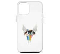 Occhio Con Ali Arcobaleno Bulbo Oculare Serafino Strano Estetica Custodia per iPhone 12/12 Pro