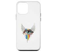 Occhio Con Ali Arcobaleno Bulbo Oculare Serafino Strano Estetica Custodia per iPhone 12 mini