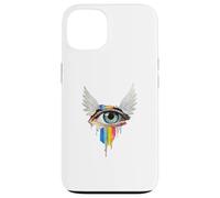 Occhio Con Ali Arcobaleno Bulbo Oculare Serafino Strano Estetica Custodia per iPhone 13