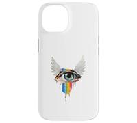 Occhio Con Ali Arcobaleno Bulbo Oculare Serafino Strano Estetica Custodia per iPhone 14