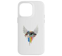 Occhio Con Ali Arcobaleno Bulbo Oculare Serafino Strano Estetica Custodia per iPhone 14 Pro Max