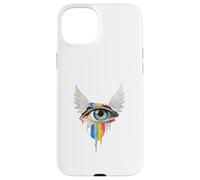 Occhio Con Ali Arcobaleno Bulbo Oculare Serafino Strano Estetica Custodia per iPhone 15 Plus