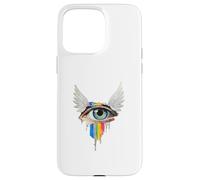 Occhio Con Ali Arcobaleno Bulbo Oculare Serafino Strano Estetica Custodia per iPhone 15 Pro Max