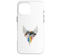 Occhio Con Ali Arcobaleno Bulbo Oculare Serafino Strano Estetica Custodia per iPhone 16 Pro Max