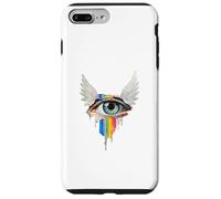 Occhio Con Ali Arcobaleno Bulbo Oculare Serafino Strano Estetica Custodia per iPhone 7 Plus/8 Plus