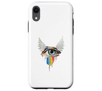 Occhio Con Ali Arcobaleno Bulbo Oculare Serafino Strano Estetica Custodia per iPhone XR