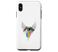 Occhio Con Ali Arcobaleno Bulbo Oculare Serafino Strano Estetica Custodia per iPhone XS Max