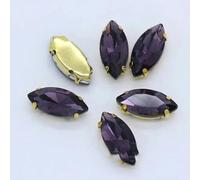 Occhio di cavallo di tutte le dimensioni 24 colori pietra di vetro da cucire strass di/diamante/gioielli/perline accessorio per abbigliamento-viola-20p 7x15mm