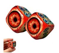 Occhio di Cthulhu, dadi a sei facce con lo sguardo degli antichi, design realistico con bulbo oculare sanguinario D6, gotico e punk, per giochi da tavolo, regalo per amanti spettrali (2 pezzi) (2