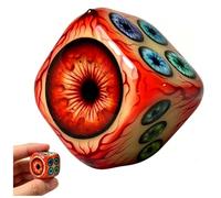 Occhio di Cthulhu, dadi a sei facce con lo sguardo degli antichi, design realistico con bulbo oculare sanguinario D6, gotico e punk, per giochi da tavolo, regalo per amanti spettrali (2 pezzi) (1