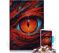 Occhio di drago rosso puzzle 1000 pezzi per adulti Giocattoli che creano dipendenza e sfidano l'intelligenza del cervello per la decorazione della casa 38x26cm