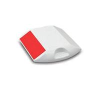 Occhio di gatto bifacciale retroriflettente BIANCO e ROSSO per segnaletica stradale in ABS omologati e approvazione MIN.LL.PP.