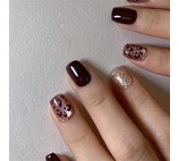 Occhio di gatto premere sulle unghie leopardi disegni falso bastone su 12 dimensioni 24 pezzi punta francese per decorazioni fai da te design unghie finte