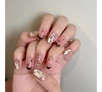 Occhio di gatto premere sulle unghie leopardi disegni unghie finte bastone su 12 dimensioni 24 pezzi punta francese per decorazioni fai da te bastone unghie finte