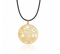 Occhio di Horus Collana per Donne Uomini Acciaio Inossidabile Antica Dea Egizia Iside Mezzaluna Ankh Croce con Nodo Celtico Collane Amuleto Gioielli (oro 3)
