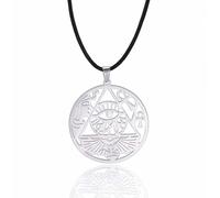 Occhio di Horus Collana per Donne Uomini Acciaio Inossidabile Antica Dea Egizia Iside Mezzaluna Ankh Croce con Nodo Celtico Collane Amuleto Gioielli (argento 3)