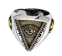 Occhio di Provvidenza Anelli Massossoni In Acciaio Inossidabile, Uomo Massone Vintage Simbolo Triangolo Segno Anello, Moda Medioevo Fede Nuziale Biker Accessori