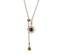 Occhio di Tigre Stone Sun Nappe Fiore Pendente Collana Vintage Accessori per Gioielli Regalo Alla Moda Creativa Per Le Donne E Gli Uomini
