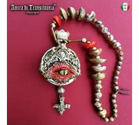 occhio dragone corona drago collana pendaglio gioiello legno naturale steampunk