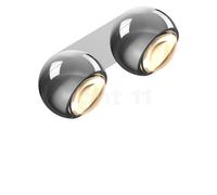 Occhio Io Giro Doppio Volt C Faretto LED, testa cromo lucido/rosone bianco opaco - 2.700 K