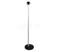 Occhio Io Lettura C Lampada da terra LED, testa nero opaco/copertura chrom opaco/corpo chrom opaco/piede nero opaco - 3.000 K
