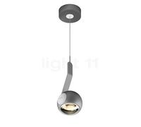 Occhio Io Sospeso Var Flat C Lampada a sospensione LED, testa cromo opaco/copertura bianco opaco/corpo bianco opaco/piede cromo opaco - 3.000 K