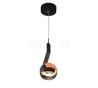Occhio Io Sospeso Var Flat C Lampada a sospensione LED, testa oro rosa/copertura nero opaco/corpo nero opaco/piede nero opaco - 3.000 K