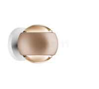 Occhio Io Verticale Volt D Lampada da parete LED, testa dorato opaco/fissaggio bianco opaco - 3.000 K