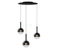 Occhio Luna Sospeso Cloud 3 Fix 170 Lampada a sospensione LED, testa dark chrome/rosone nero opaco - ø16 cm/ø16 cm/ø16 cm