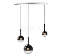 Occhio Luna Sospeso Cloud 3 L Fix 170 Lampada a sospensione LED, testa dark chrome/rosone bianco opaco - ø12,5 cm/ø16 cm/ø20 cm
