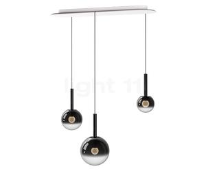 Occhio Luna Sospeso Cloud 3 L Fix 270 Lampada a sospensione LED, testa dark chrome/rosone bianco opaco - ø12,5 cm/ø16 cm/ø20 cm