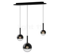 Occhio Luna Sospeso Cloud 3 L Fix 270 Lampada a sospensione LED, testa dark chrome/rosone nero opaco - ø12,5 cm/ø16 cm/ø20 cm