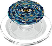 Occhio malvagio astratto mosaico blu oro gold golrwer PopSockets PopGrip per MagSafe