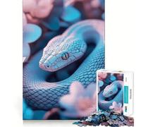 Occhio Mistico del Serpente Tra i Fiori Puzzle per Adolescenti 1000 Pezzi Puzzle Gioco Allenamento Mentale Divertimento Rilassante Arte Assemblaggio Arte Collezionabile (38x26cm)