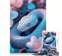 Occhio Mistico del Serpente Tra i Fiori Puzzle per Adolescenti 1000 Pezzi Puzzle Gioco Allenamento Mentale Divertimento Rilassante Arte Assemblaggio Arte Collezionabile (38x26cm)