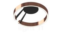 Occhio Mito Aura 40 Narrow Lampada da soffitto/parete LED, testa oro rosa/corpo nero opaco - 2.700-4.000 K