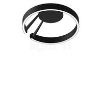 Occhio Mito Aura 40 Wide Lampada da soffitto/parete LED, testa nero opaco/corpo nero opaco - 2.700-4.000 K - Occhio Air