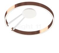 Occhio Mito Aura 60 Lusso Wide Lampada da soffitto/parete LED, testa oro rosa/corpo bianco opaco/copertura pelle bianco - 2.700-4.000 K