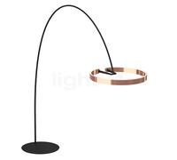 Occhio Mito Largo Lampada ad arco LED, testa oro rosa/piede nero opaco - 2.700-4.000 K