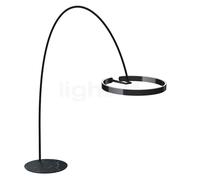 Occhio Mito Largo Lusso Lampada ad arco LED, testa black phantom/corpo pelle nero/piede marmo nero - 2.700-4.000 K